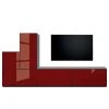 Now! by hülsta Wohnwand now to go colour II (5-teilig) - Hochglanz Rubinrot / Diamantgrau