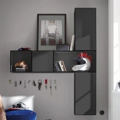 Now! by hülsta Garderobenset now to go colour (5-tlg) - Hochglanz Diamantgrau / Diamantgrau