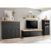 Ridgevalley Wohnwand Maiossa III (4-teilig) - Anthrazit / Eiche Dekor