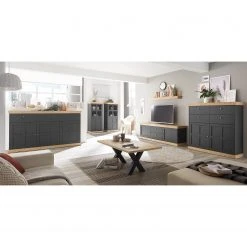 Ridgevalley Wohnwand Maiossa III (4-teilig) - Anthrazit / Eiche Dekor -Wohnzimmermöbel boutique en ligne 1000312391 211130 13324900120 MOOD DETAILS P000000001000312391 mood