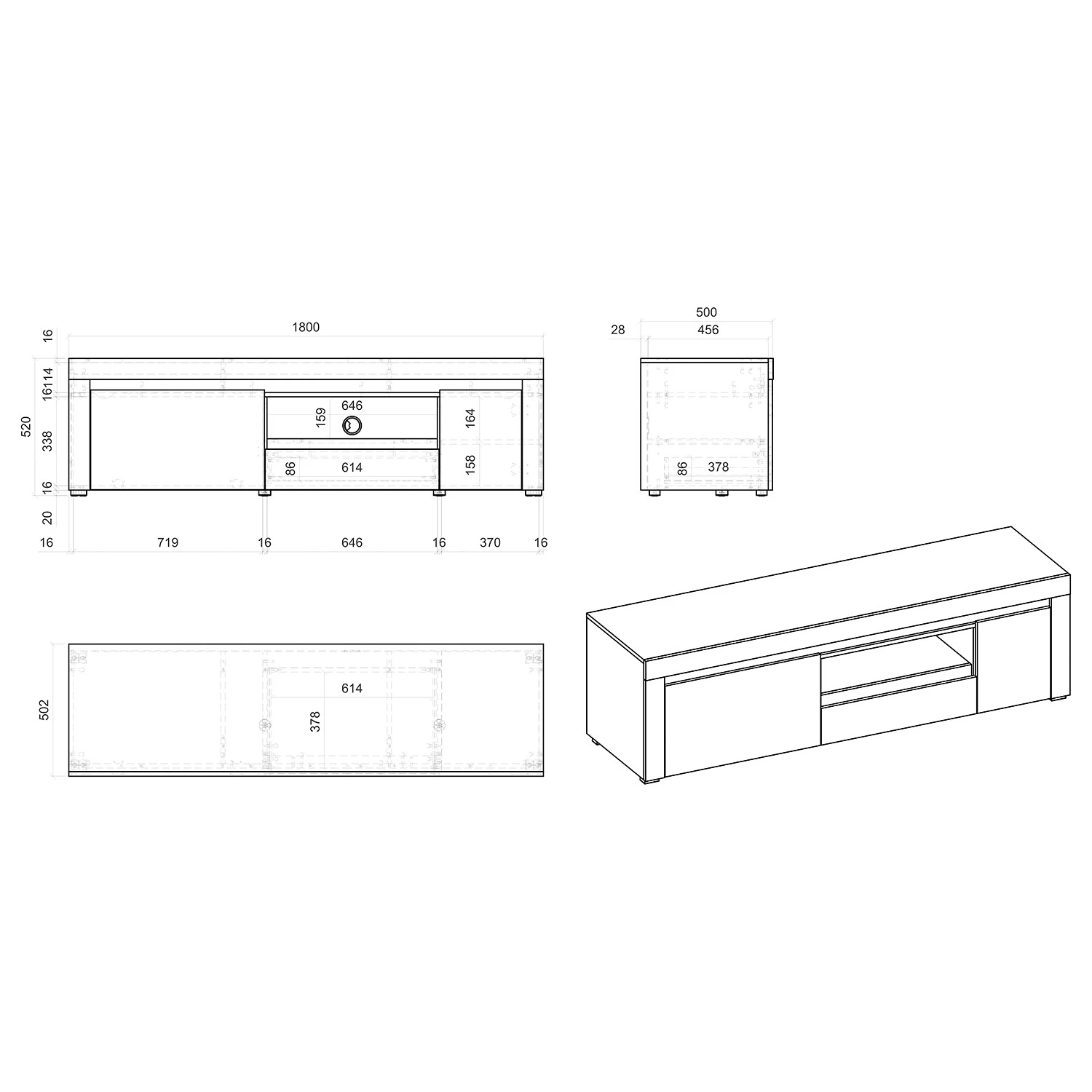 Loftscape TV-Lowboard Stonda II - Anthrazit 6 Loftscape TV-Lowboard Stonda II - Anthrazit – Bild 6