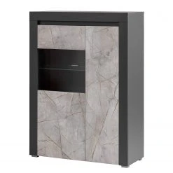 Loftscape Highboard Stonda I - Anthrazit - Glastür links