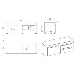 Loftscape Wohnwand Stonda II (4-teilig) - Anthrazit -Wohnzimmermöbel boutique en ligne 1000314593 211209 12532200744 SKETCH DETAILS P000000001000314593 sketch