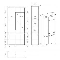 Loftscape Wohnwand Stonda III (4-teilig) - Anthrazit -Wohnzimmermöbel boutique en ligne 1000314594 211209 12532300771 SKETCH DETAILS P000000001000314594 sketch