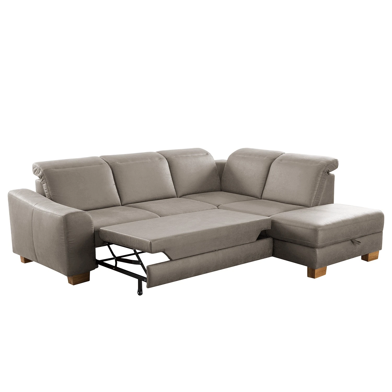 Fredriks Ecksofa Kikuu - Microfaser - Microfaser Taeko: Grau - Ottomane davorstehend rechts - Mit Schlaffunktion 4 Fredriks Ecksofa Kikuu - Microfaser - Microfaser Taeko: Grau - Ottomane davorstehend rechts - Mit Schlaffunktion – Bild 4