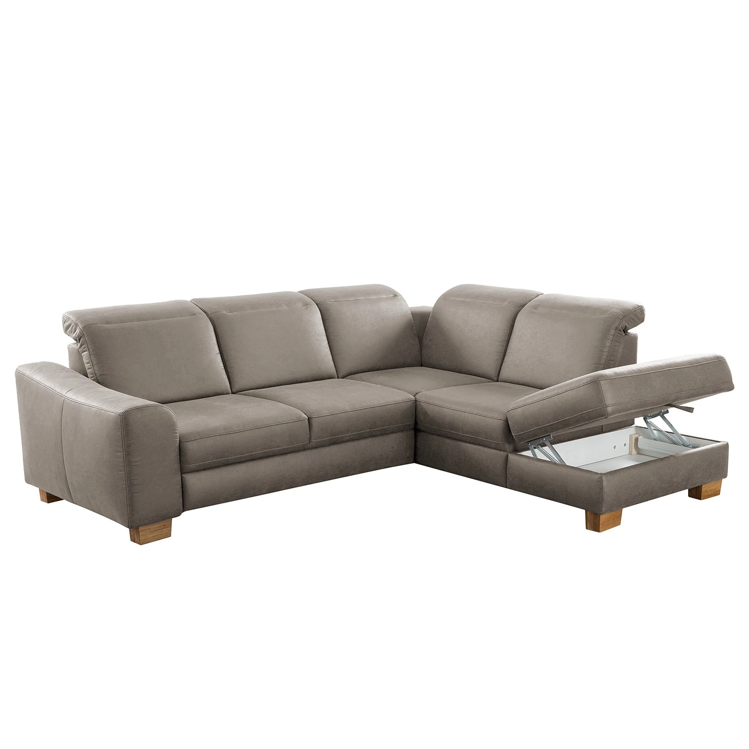 Fredriks Ecksofa Kikuu - Microfaser - Microfaser Taeko: Grau - Ottomane davorstehend rechts - Mit Schlaffunktion 5 Fredriks Ecksofa Kikuu - Microfaser - Microfaser Taeko: Grau - Ottomane davorstehend rechts - Mit Schlaffunktion – Bild 5