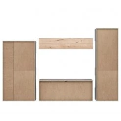 Loftscape Wohnwand Corey (4-teilig) - Inkl. Beleuchtung - Eiche Dekor / Grau -Wohnzimmermöbel boutique en ligne 1000314793 211215 081141000055 DETAILS P000000001000314793 1