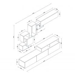 Loftscape Wohnwand Eliho (2-teilig) - Weiß -Wohnzimmermöbel boutique en ligne 1000314894 211214 13383300623 SKETCH DETAILS P000000001000314894 sketch