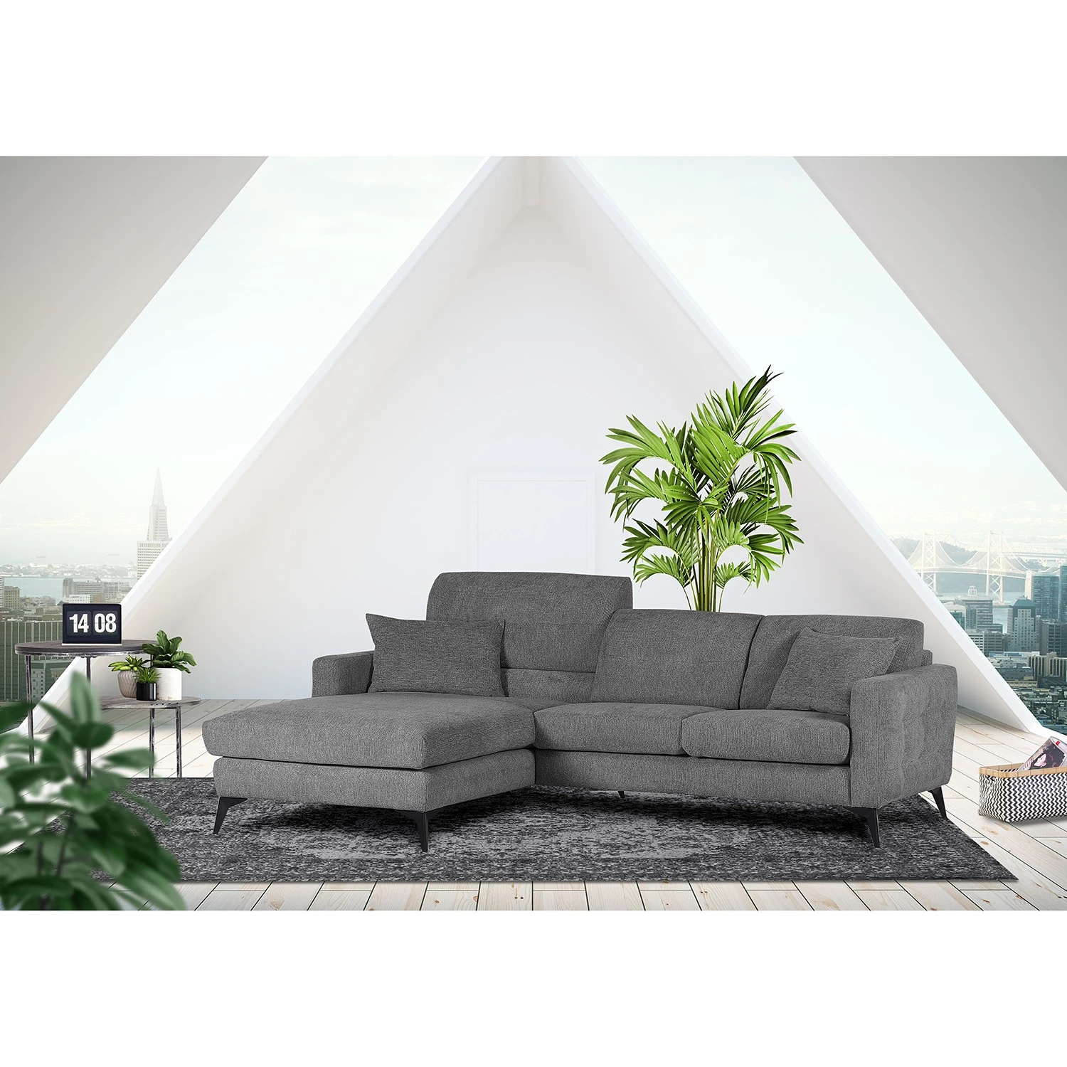 Loftscape Ecksofa Sakay - Webstoff Wedis: Anthrazit 2 Loftscape Ecksofa Sakay - Webstoff Wedis: Anthrazit – Bild 2