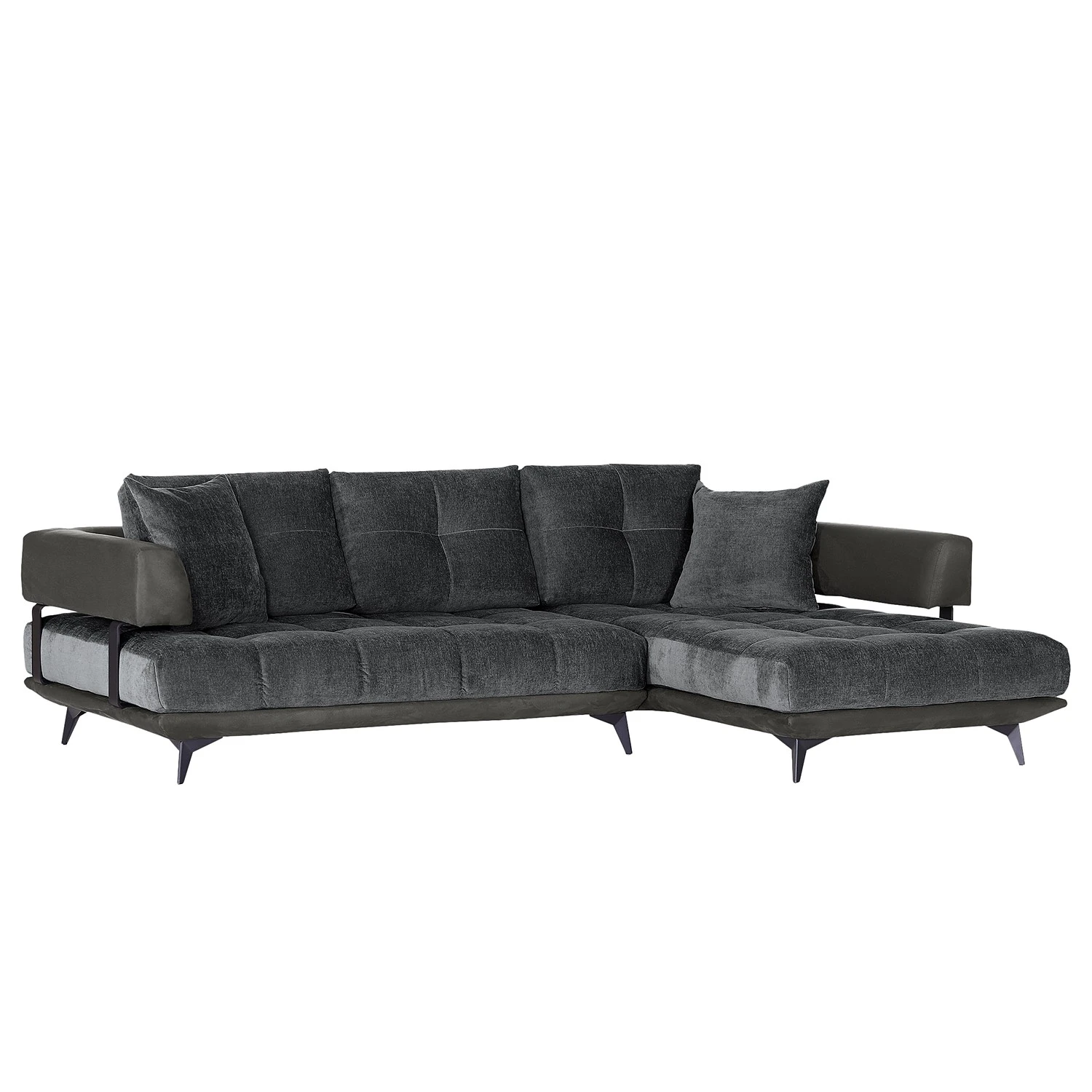 Loftscape Ecksofsa Sorsele - Microfaser Mila: Anthrazit - Ottomane davorstehend links 1 Loftscape Ecksofsa Sorsele - Microfaser Mila: Anthrazit - Ottomane davorstehend links