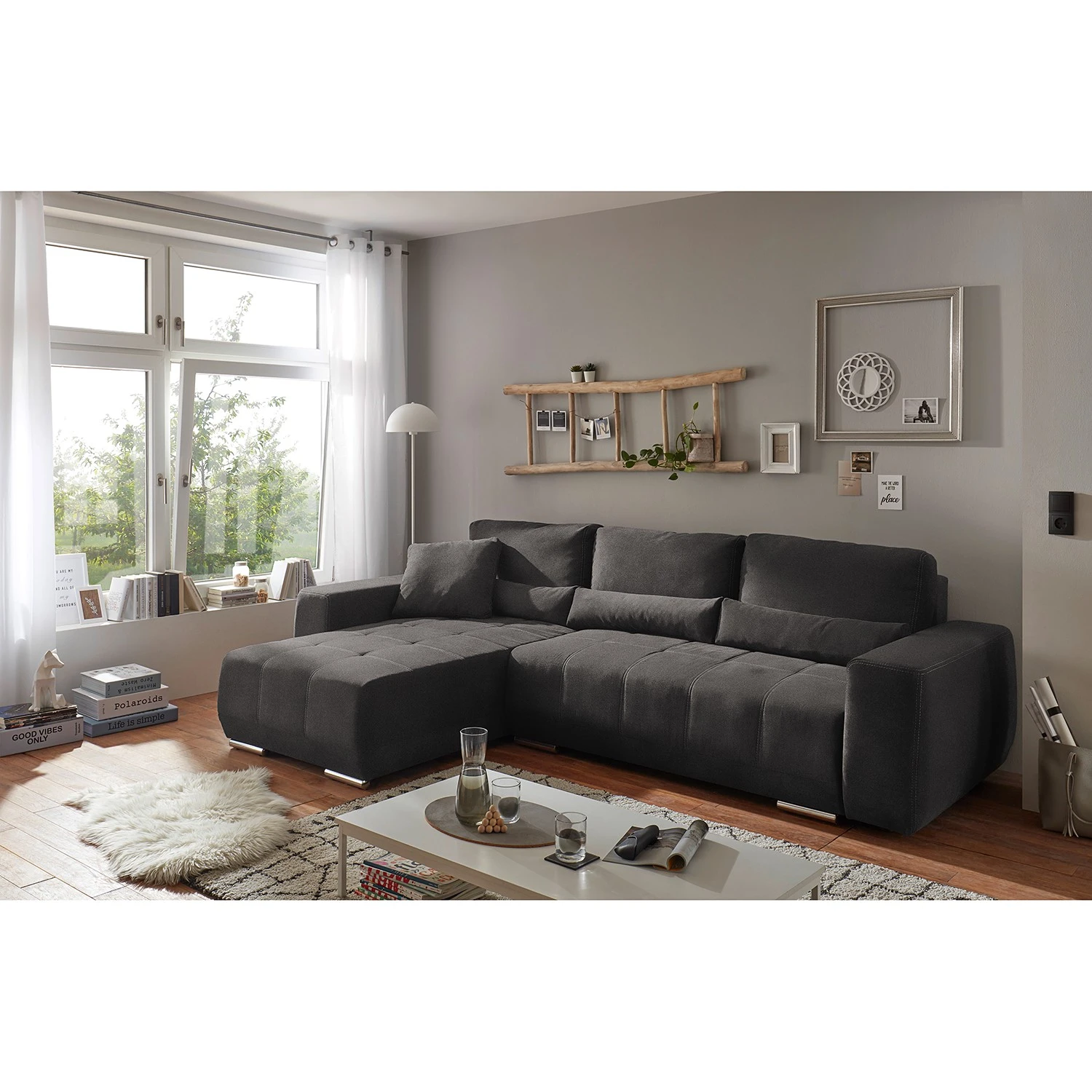 Fredriks Ecksofa Galilea - Microfaser Zari: Anthrazit 2 Fredriks Ecksofa Galilea - Microfaser Zari: Anthrazit – Bild 2