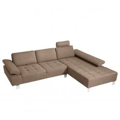 ADA trendline Ecksofa Neo - Webstoff - Hellbraun - Longchair davorstehend rechts