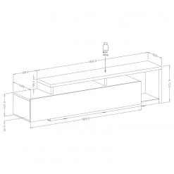 Loftscape TV-Lowboard Littor - Eiche Dekor / Anthrazit -Wohnzimmermöbel boutique en ligne 1000327449 220125 134130000500 SKETCH DETAILS P000000001000327449 sketch