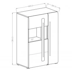 Loftscape Wohnwand Tyfta II (4-teilig) - Hochglanz Weiß -Wohnzimmermöbel boutique en ligne 1000327455 220125 134133000502 SKETCH DETAILS P000000001000327455 sketch