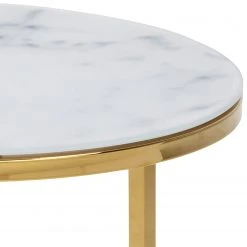 Fredriks Beistelltisch Katori II (2er-Set) - Glas / Metall - Marmor Weiß Dekor / Gold -Wohnzimmermöbel boutique en ligne 1000330559 220208 14494600070 DETAILS P000000001000330559