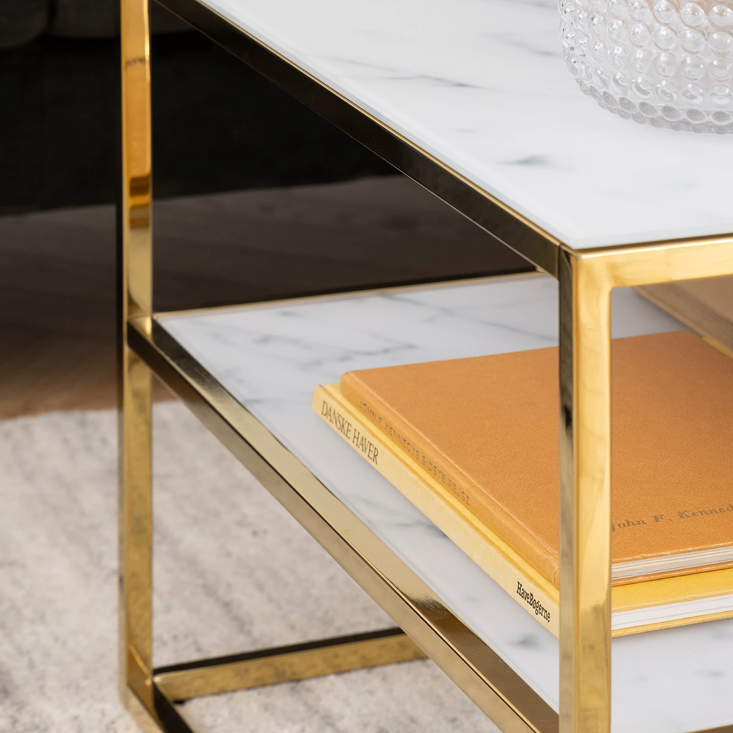 Fredriks Couchtisch Katori VII - Glas / Metall - Marmor Weiß Dekor / Gold 6 Fredriks Couchtisch Katori VII - Glas / Metall - Marmor Weiß Dekor / Gold – Bild 6