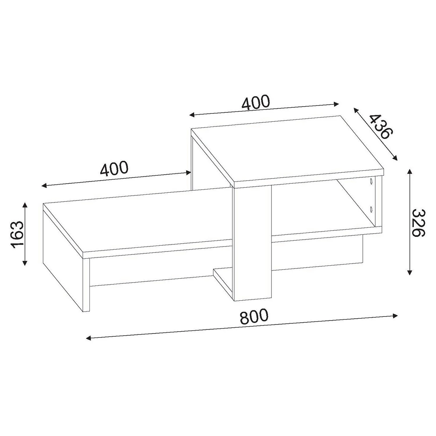Loftscape Couchtisch Cloud Seven - Walnuss Dekor / Weiß 3 Loftscape Couchtisch Cloud Seven - Walnuss Dekor / Weiß – Bild 3