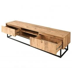 Red Living TV-Lowboard Boddington II - Kiefer Dekor / Schwarz -Wohnzimmermöbel boutique en ligne 1000333645 220302 030 DETAILS P000000001000333645