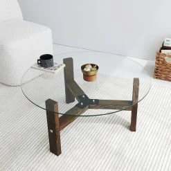 Loftscape Couchtisch Down Under Eukoa - Glas / Walnuss massiv - Walnuss -Wohnzimmermöbel boutique en ligne 1000333695 220302 023 MOOD DETAILS P000000001000333695 mood