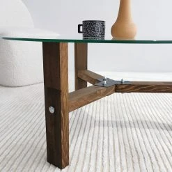 Loftscape Couchtisch Down Under Eukoa - Glas / Walnuss massiv - Walnuss -Wohnzimmermöbel boutique en ligne 1000333695 220302 031 DETAILS P000000001000333695