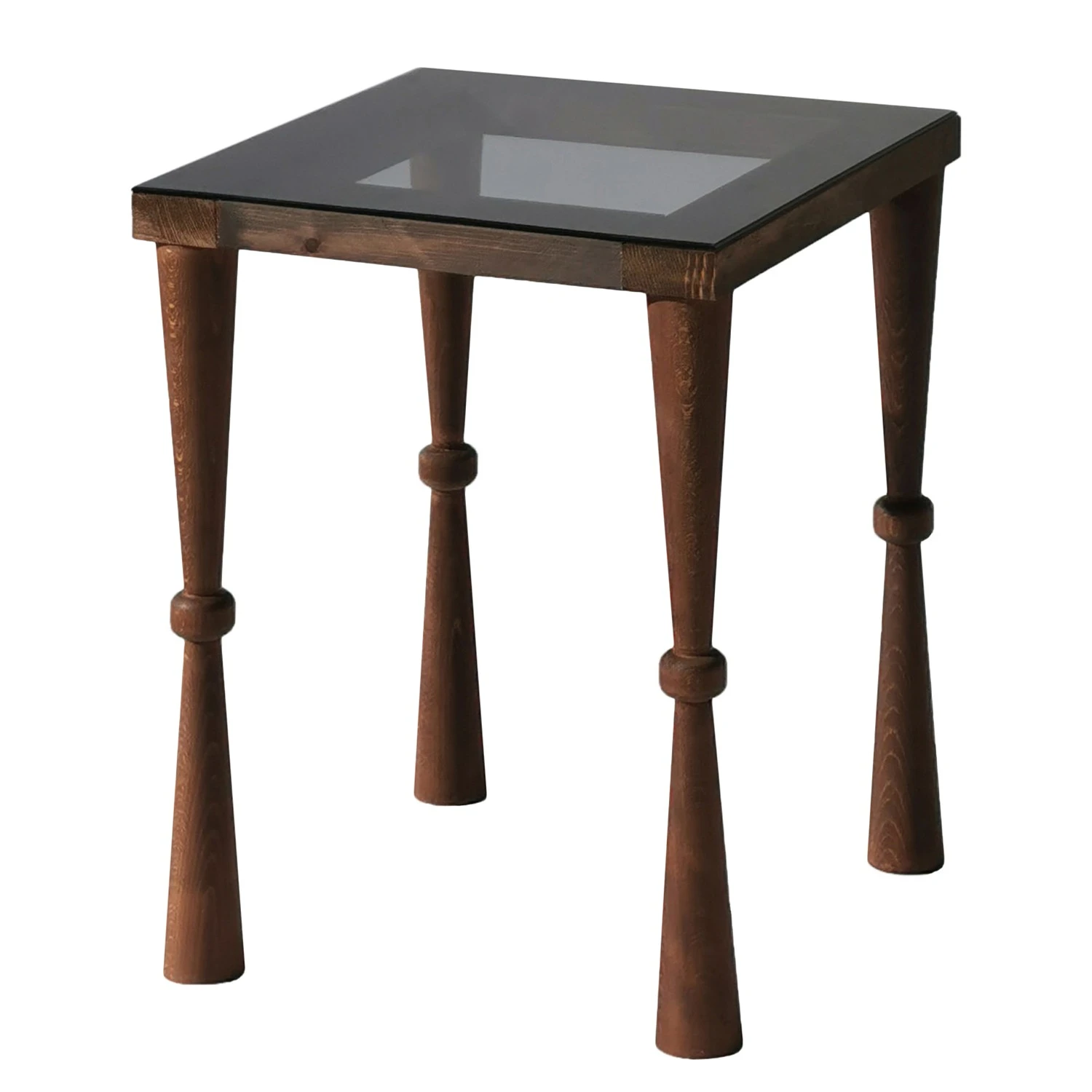 Ars Natura Beistelltisch Donatella - Glas / Walnuss massiv - Rauchschwarz / Walnuss 1 Ars Natura Beistelltisch Donatella - Glas / Walnuss massiv - Rauchschwarz / Walnuss