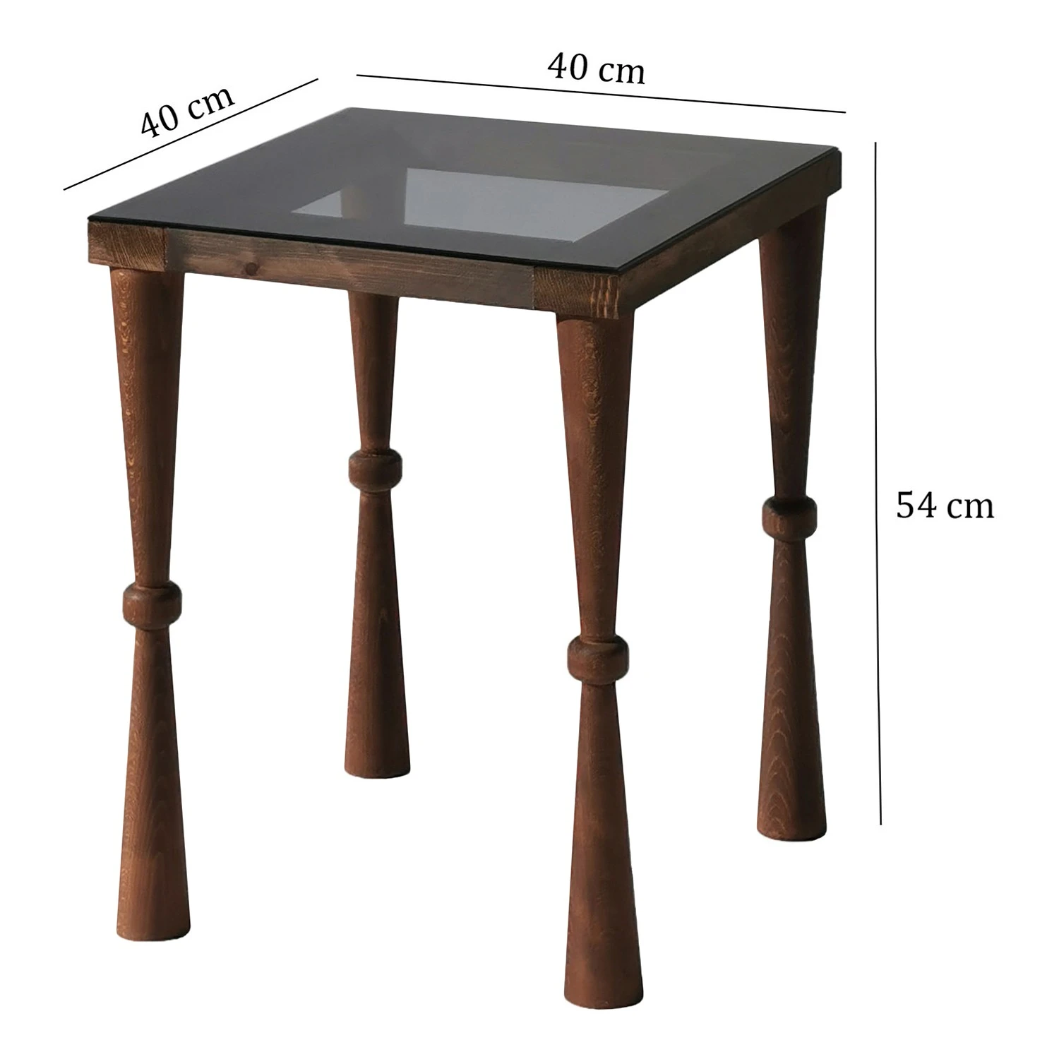 Ars Natura Beistelltisch Donatella - Glas / Walnuss massiv - Rauchschwarz / Walnuss 9 Ars Natura Beistelltisch Donatella - Glas / Walnuss massiv - Rauchschwarz / Walnuss – Bild 9