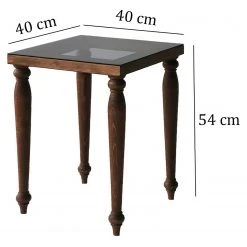 Ars Natura Beistelltisch Tating - Glas / Walnuss massiv - Rauchschwarz / Walnuss -Wohnzimmermöbel boutique en ligne 1000333709 220302 500 SKETCH DETAILS P000000001000333709 sketch