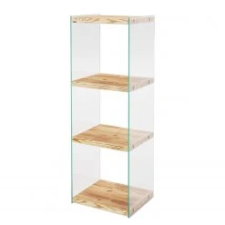Loftscape Regal Rodgau - Glas / Kiefer massiv - Kiefer - Höhe: 120 cm
