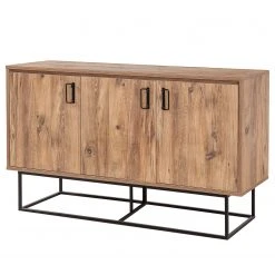 Red Living Sideboard Yopal I - Metall - Kiefer Dekor / Schwarz