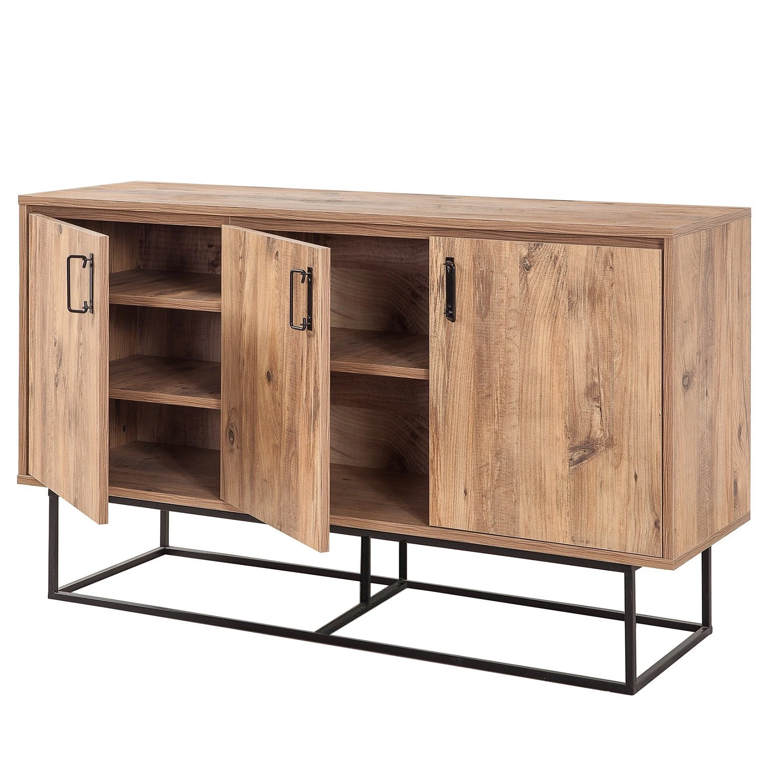 Red Living Sideboard Yopal I - Metall - Kiefer Dekor / Schwarz 6 Red Living Sideboard Yopal I - Metall - Kiefer Dekor / Schwarz – Bild 6