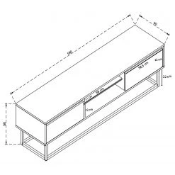 Red Living TV-Lowboard Boddington I - Kiefer Dekor / Schwarz 13 Red Living TV-Lowboard Boddington I - Kiefer Dekor / Schwarz -Wohnzimmermöbel boutique en ligne 1000333727 220302 500 SKETCH DETAILS P000000001000333727 sketch
