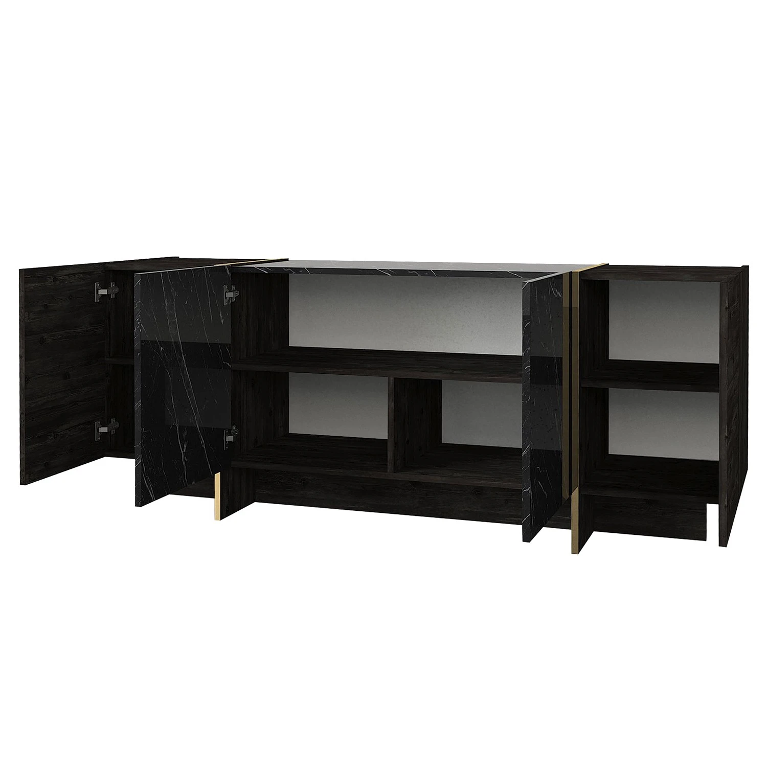 Loftscape Sideboard Vidal - Marmor Schwarz Dekor / Gold 6 Loftscape Sideboard Vidal - Marmor Schwarz Dekor / Gold – Bild 6