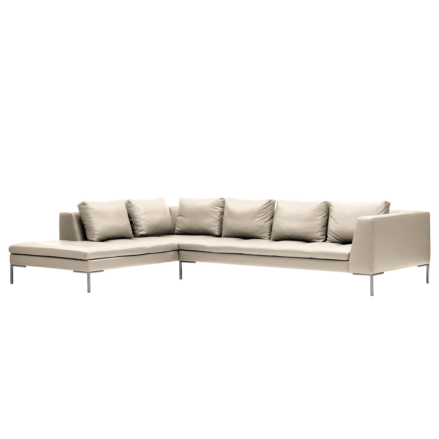 Studio Copenhagen Ecksofa Madison I - Echtleder Neka: Hellgrau - Breite: 319 cm - Ottomane davorstehend links 1 Studio Copenhagen Ecksofa Madison I - Echtleder Neka: Hellgrau - Breite: 319 cm - Ottomane davorstehend links