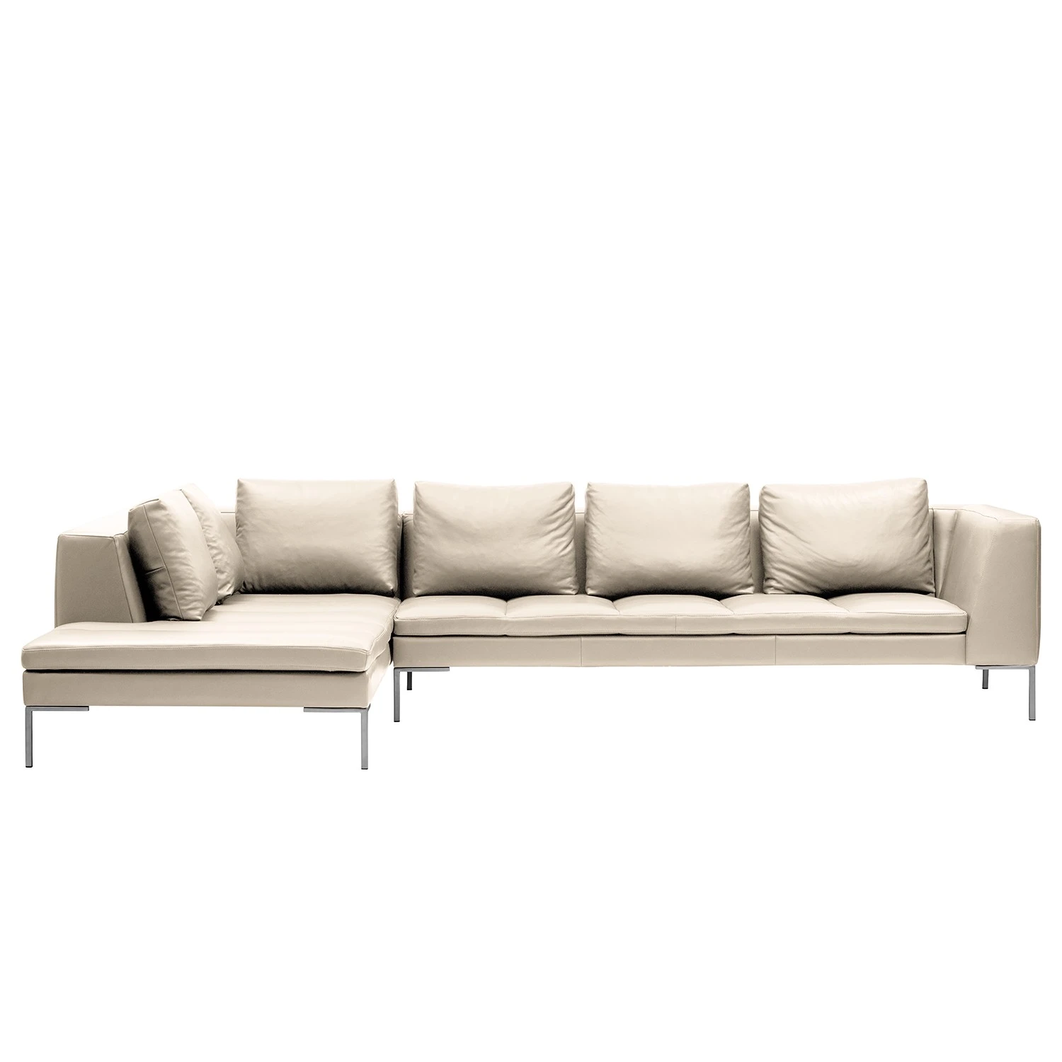 Studio Copenhagen Ecksofa Madison I - Echtleder Neka: Hellgrau - Breite: 319 cm - Ottomane davorstehend links 2 Studio Copenhagen Ecksofa Madison I - Echtleder Neka: Hellgrau - Breite: 319 cm - Ottomane davorstehend links – Bild 2