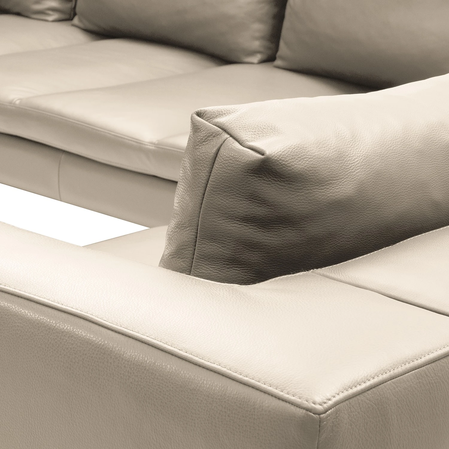 Studio Copenhagen Ecksofa Madison I - Echtleder Neka: Hellgrau - Breite: 319 cm - Ottomane davorstehend links 7 Studio Copenhagen Ecksofa Madison I - Echtleder Neka: Hellgrau - Breite: 319 cm - Ottomane davorstehend links – Bild 7