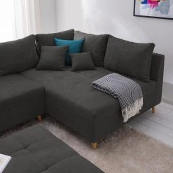 Mørteens Ecksofa Capstone - Samt Rosor: Basalt - Ottomane davorstehend rechts - Mit Hocker -Wohnzimmermöbel boutique en ligne 1000336712 220301 150 DETAILS P000000001000336712