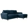 Loftscape Ecksofa Tatan - Microfaser Faria: Marineblau - Longchair davorstehend rechts - Ohne Hocker