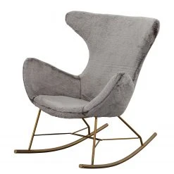 Naturoo Schaukelstuhl Nürnberg - Teddyfell - Lichtgrau