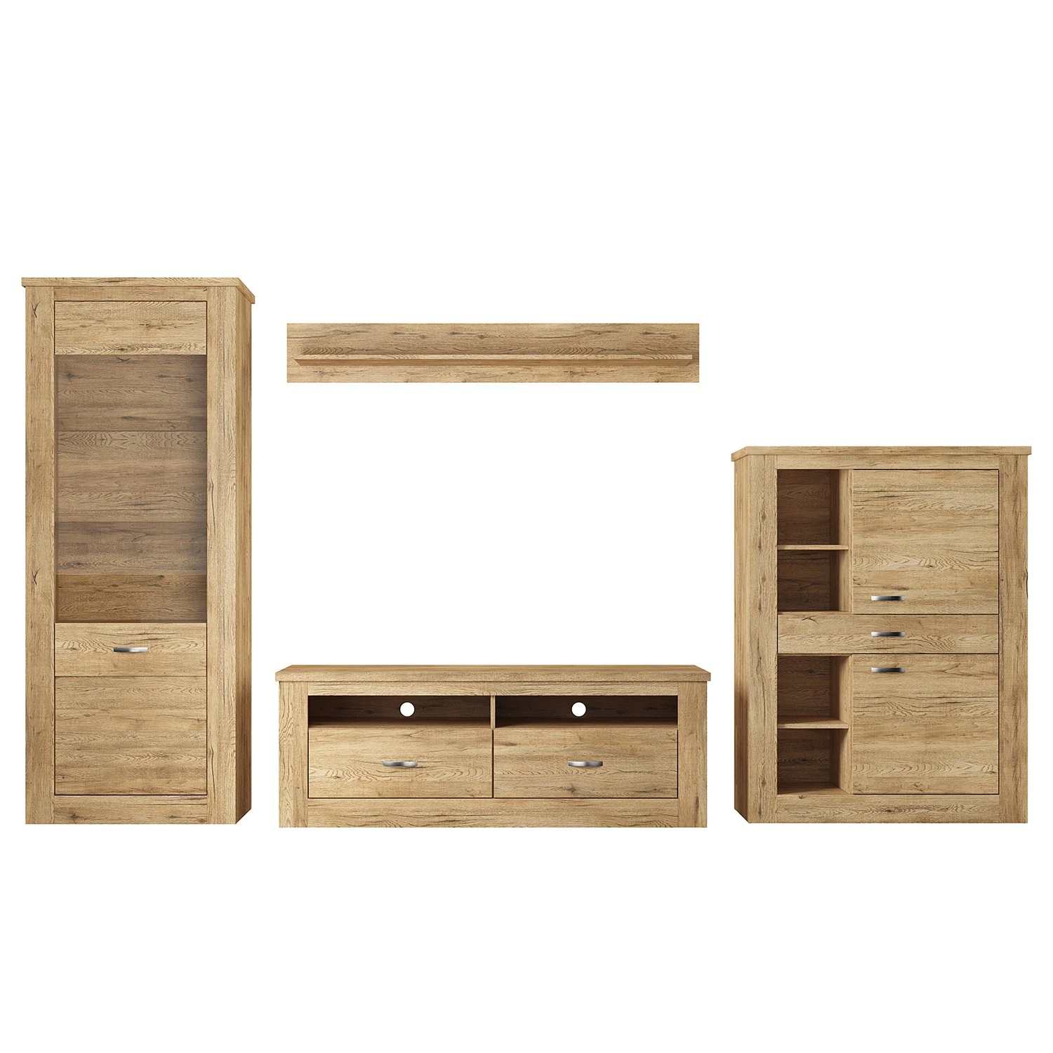 Loftscape Wohnwand Kilcar (4-teilig) - Eiche Dekor 9 Loftscape Wohnwand Kilcar (4-teilig) - Eiche Dekor – Bild 9