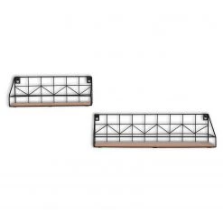 Loftscape Wandregal Fluffy (2er-Set) - Metall - Schwarz / Eiche Dekor -Wohnzimmermöbel boutique en ligne 1000341918 220323 030 DETAILS P000000001000341918