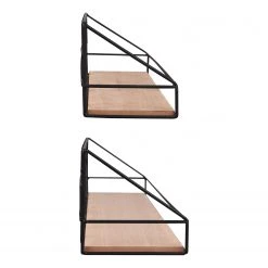 Loftscape Wandregal Fluffy (2er-Set) - Metall - Schwarz / Eiche Dekor -Wohnzimmermöbel boutique en ligne 1000341918 220323 040 DETAILS P000000001000341918