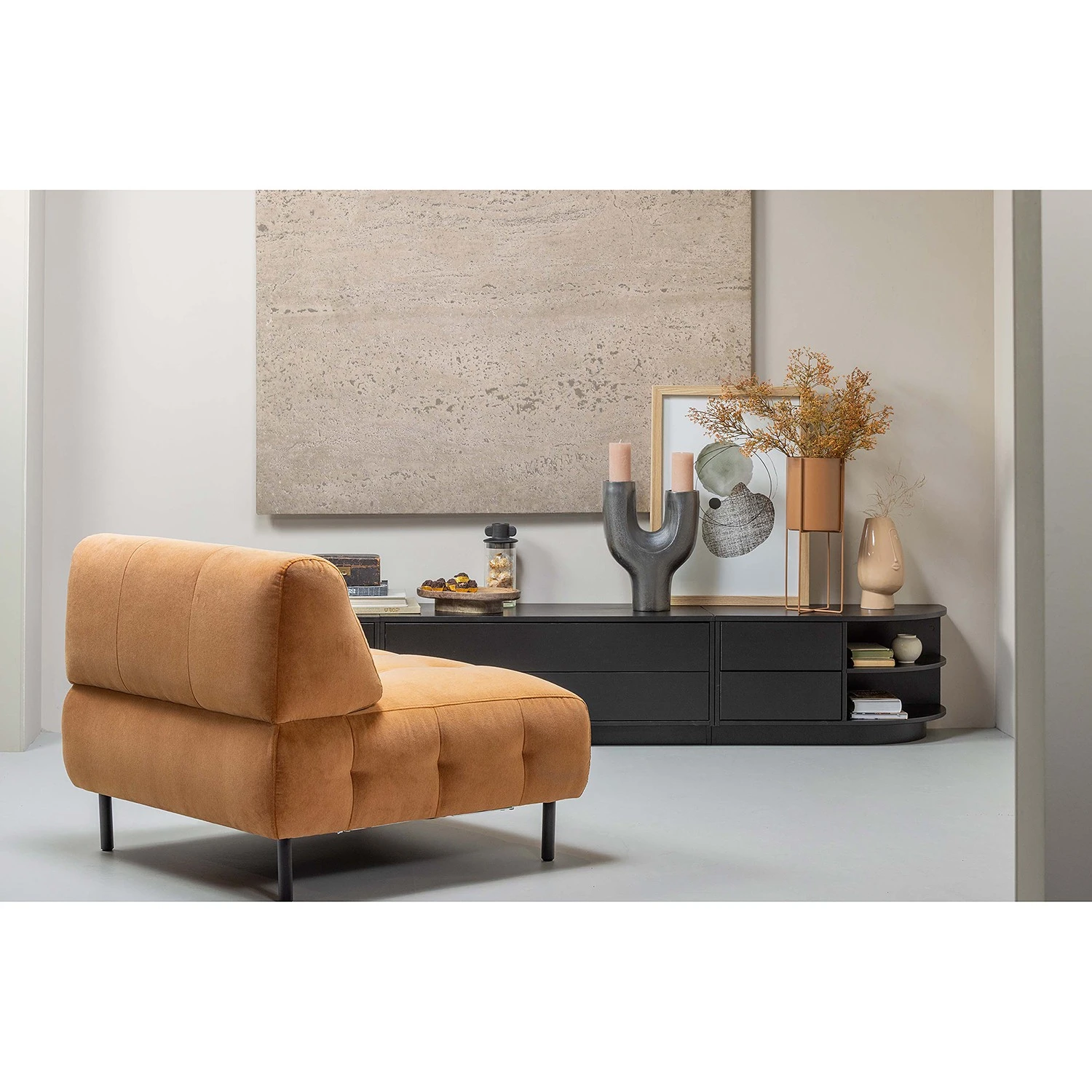 Loftscape TV-Lowboard Rozzano - Kiefer massiv - Kiefer Schwarz - Schublade links 2 Loftscape TV-Lowboard Rozzano - Kiefer massiv - Kiefer Schwarz - Schublade links – Bild 2