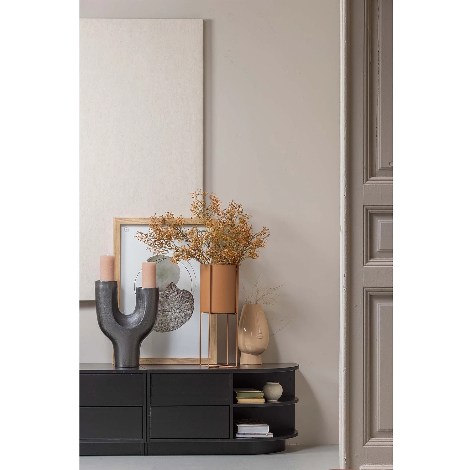 Loftscape TV-Lowboard Rozzano - Kiefer massiv - Kiefer Schwarz - Schublade links 3 Loftscape TV-Lowboard Rozzano - Kiefer massiv - Kiefer Schwarz - Schublade links – Bild 3