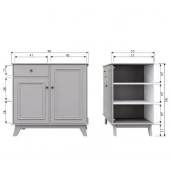 Norrwood Kommode Malpas - Kiefer massiv - Kiefer Grau -Wohnzimmermöbel boutique en ligne 1000342117 220401 500 SKETCH DETAILS P000000001000342117 sketch