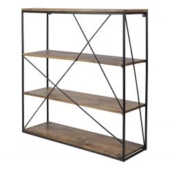 Tom Tailor Wandregal Piketon II - Mango massiv / Aluminium - Mango / Schwarz