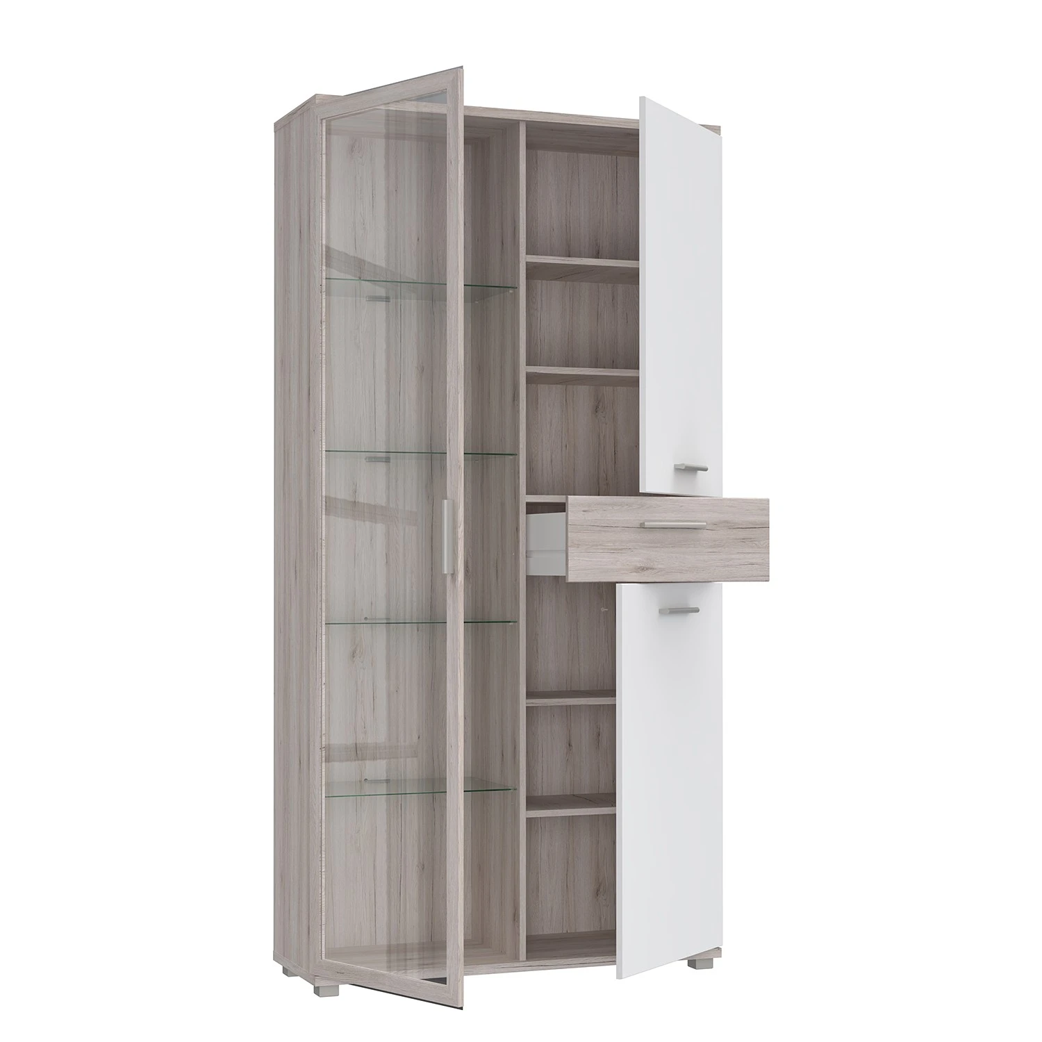 Loftscape Vitrinenschrank Piemont - Inkl. Beleuchtung - Sandeiche Dekor 4 Loftscape Vitrinenschrank Piemont - Inkl. Beleuchtung - Sandeiche Dekor – Bild 4