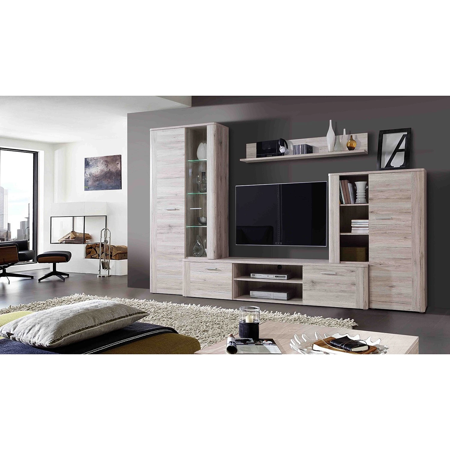 Loftscape Wohnwand Reydon (4-teilig) - Sandeiche Dekor 3 Loftscape Wohnwand Reydon (4-teilig) - Sandeiche Dekor – Bild 3