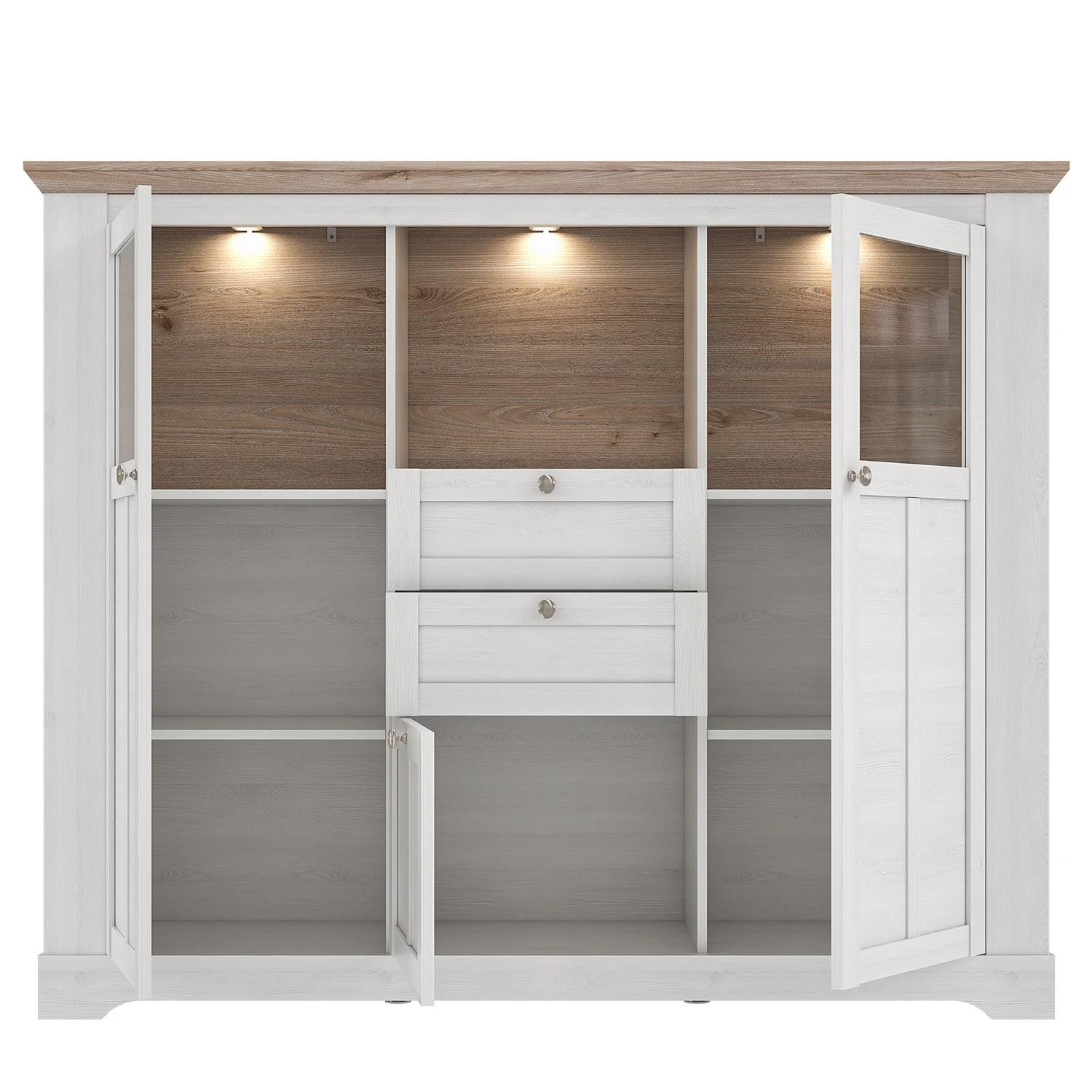 Ridgevalley Highboard Sandvik II - Eiche Weiß Dekor / Eiche Nelson Dekor 3 Ridgevalley Highboard Sandvik II - Eiche Weiß Dekor / Eiche Nelson Dekor – Bild 3