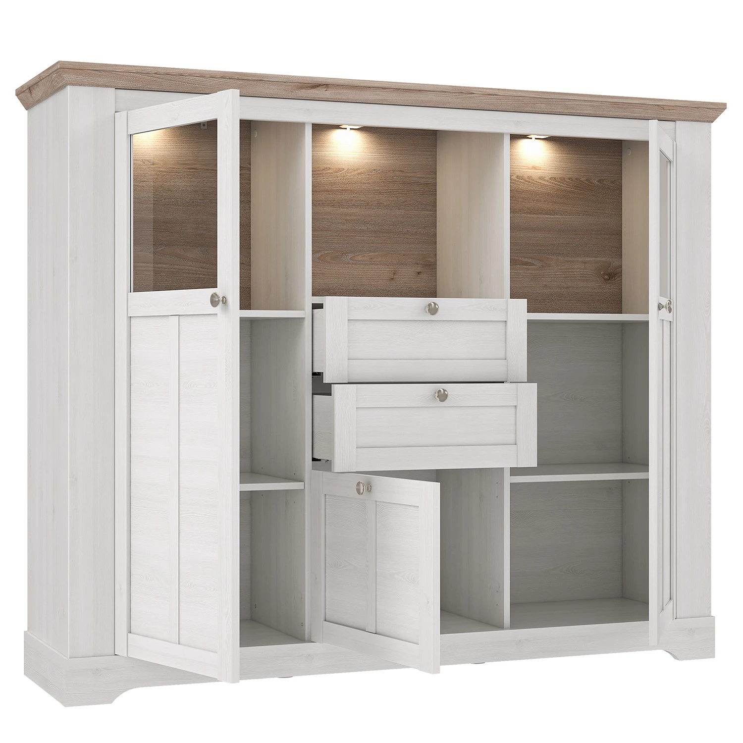 Ridgevalley Highboard Sandvik II - Eiche Weiß Dekor / Eiche Nelson Dekor 4 Ridgevalley Highboard Sandvik II - Eiche Weiß Dekor / Eiche Nelson Dekor – Bild 4