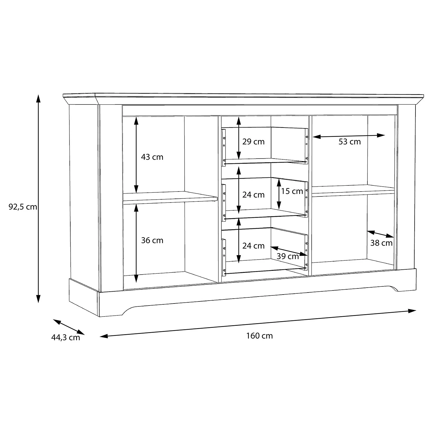 Ridgevalley Sideboard Sandvik I - Eiche Weiß Dekor / Eiche Nelson Dekor 6 Ridgevalley Sideboard Sandvik I - Eiche Weiß Dekor / Eiche Nelson Dekor – Bild 6